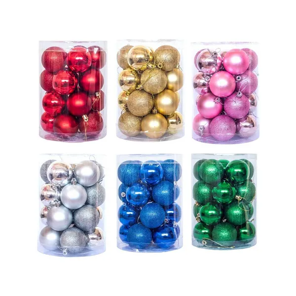 Bolas De Navidad 6cm Adornos Navideños Tubo X40 Esferas