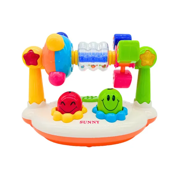 Set De Actividades Musical Sonajero Con Luz Para Bebe Color Blanco