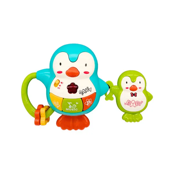 Sonajero Musical Bebe Pingüinos Con Luz Y Sonidos