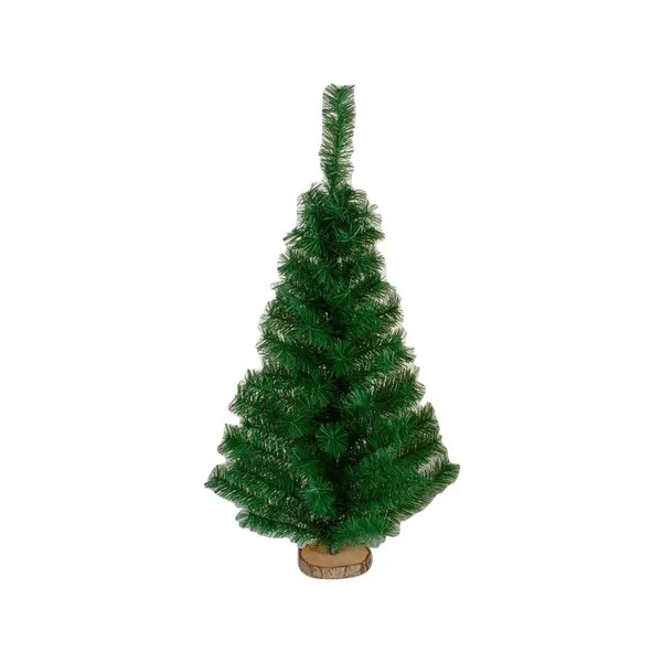 Arbol De Navidad Mini 0,80mts Con Base De Tronco Natural