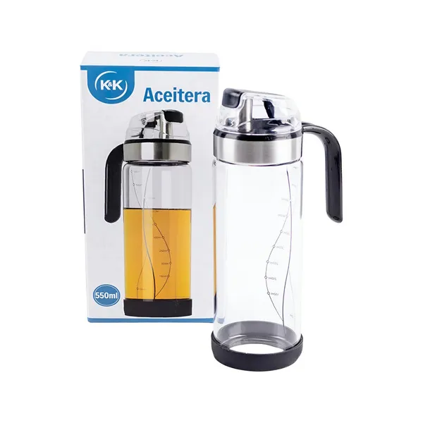 Dispenser De Vidrio Para Aceite Vinagre 550ml Automático