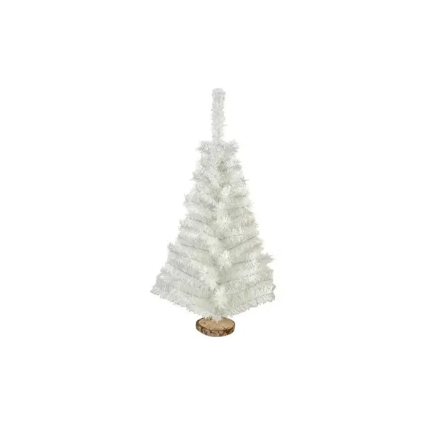 Arbol De Navidad Blanco Mini 0,80mts Base De Tronco Natural