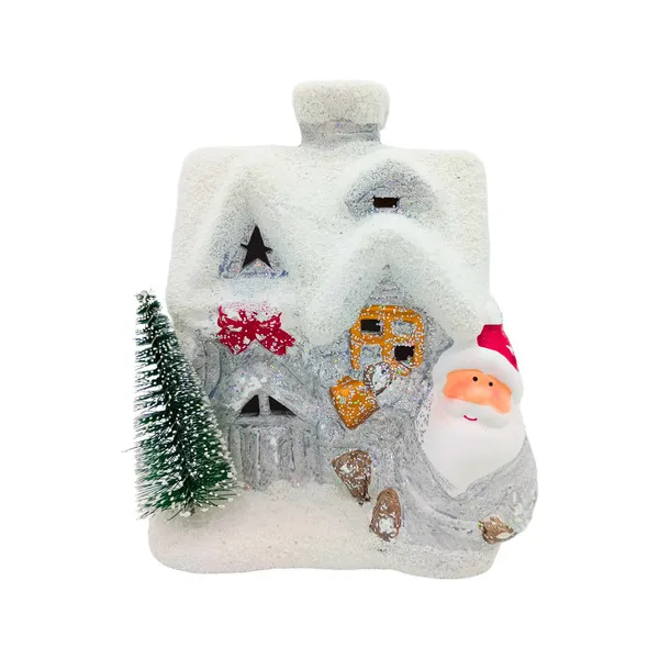 Adorno Navidad Casita Ceramica C/ Luz Decoracion Navideña
