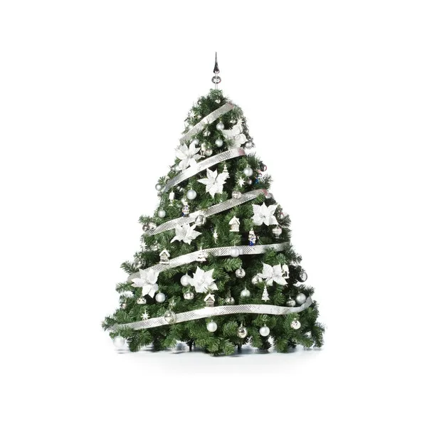 Arbolito Navidad Extra Lujo Patagonia 2.10mt + Adornos Plata