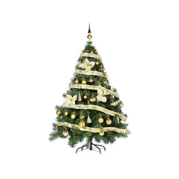 Arbol Navidad Montañes Deluxe 1.30mts Decoración Oro 