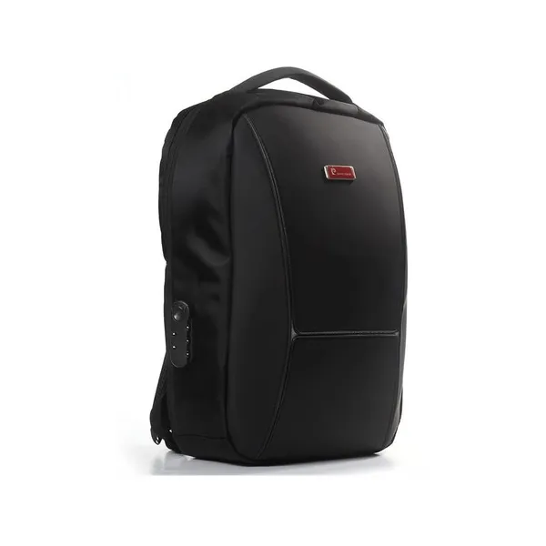 Mochila Pierre Cardin Portanotebook Color Negro Diseño De La Tela Liso