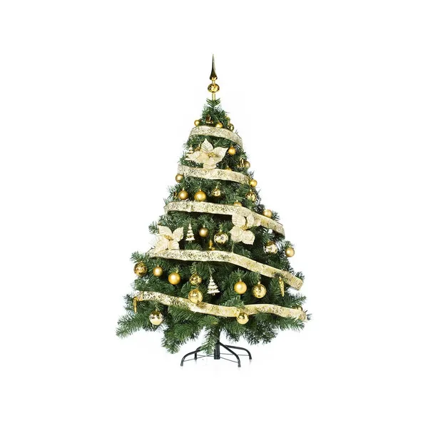 Arbolito Navidad Montañes Deluxe 1.80mt + Decoración Oro 