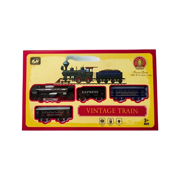 Pista De Tren A Pila Vias 1 Locomotora +3 Vagones Juguete