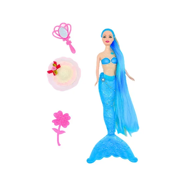 Muñeca Sirena Con Luz Y Accesorios Juguete