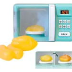 Microondas De Juguete Con Luz Sonido Y Efecto Coccion Horno Color Agua
