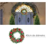 Corona Navideña Decorada Adornos Navidad 38cm 