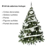Arbolito Navidad Montañes Deluxe 1.80mts Con Adornos Plata