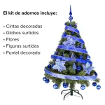  Arbol De Navidad Tronador Lujo 1,20mts Con Adornos Kit X30