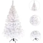 Arbol De Navidad Arbolito Pino Blanco Tronador De Lujo 1.50m Pie Metal Deco