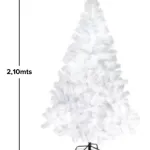 Arbol Navidad Blanco Tronador De Lujo 2.10mts Base Metálica
