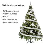 Arbolito De Navidad Tronador De Lujo 2,10m Kit 60 Plata Deco