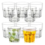 Set X12 Vasos De Vidrio Hexagonal 335ml Color Transparente