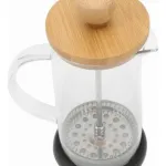 Cafetera De Embolo 600ml Prensa Francesa De Vidrio Y Madera