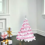 Arbol Navidad Blanco Montañes Deluxe 1.30m + Kit Deco Rosa 