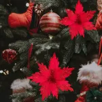 Flor 25cm Plata Arbol De Navidad Adornos Decoracion X4u