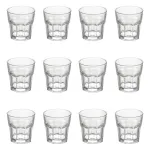Set X12 Vasos De Vidrio Hexagonal 335ml Color Transparente
