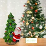Adorno Ceramica Arbol De Navidad Papa Noel 23cm Con Luz