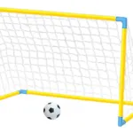 Arco De Futbol Desarmable Infantil Con Pelota E Inflador Color Amarillo