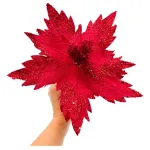 Flor 25cm Azul Arbol De Navidad Adornos Decoración X4u 