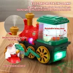 Tren Vintage Eléctrico Juguete Con Luz Sonido Y Efecto Humo Color Rojo