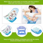 Silla De Baño Mecedora Plegable Bebe Pileta Bañera Color Celeste Mecedora Baño