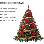 Arbolito Navidad Extra Lujo Patagonia 2.10mt Rojo Decoración