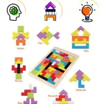Puzle Tetris, 100% Madera, 40 Piezas, Top Gift Challenge
