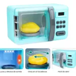 Microondas De Juguete Con Luz Sonido Y Efecto Coccion Horno Color Agua
