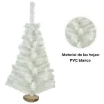 Arbol De Navidad Blanco Mini 0,80mts Base De Tronco Natural