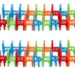 Torre De Sillas Juego De Mesa Equilibrio Balance Chairs Color Rojo