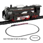 Pista De Tren A Pila Vias 1 Locomotora +3 Vagones Juguete