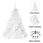 Arbol Navidad Extra Lujo Patagonia Blanco 1,30mts