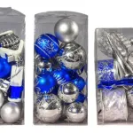 Kit Adornos Navidad Azul Plata 60 Piezas