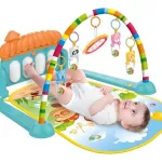 Gimnasio Piano Manta Con Sonajeros Para Bebes Y Con Sonidos Color Celeste Expreso Polar
