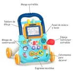 Andador Caminador Con Pizarra Y Sonido Explorer Fan Cm11 Color Celeste