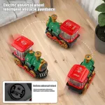 Tren Vintage Eléctrico Juguete Con Luz Sonido Y Efecto Humo Color Rojo