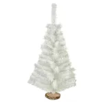 Arbol De Navidad Blanco Mini 0,80mts Base De Tronco Natural