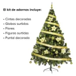 Arbol Navidad Tronador 2,10m + Kit 60 Oro Black Friday