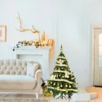 Arbol Navidad Montañes Deluxe 1.30mts Decoración Oro 
