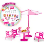 Camion De Dulces Y Helados Con Accesorios Para Muñecas Color Rosa