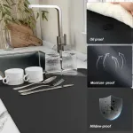Escurridor Platos Mat Secaplatos Absorbente Secado Rapido Color Negro