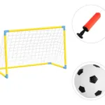 Arco De Futbol Desarmable Infantil Con Pelota E Inflador Color Amarillo