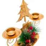 Candelabro Porta Velas X2 Decorativos Navidad 17cm 