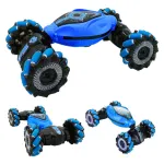 Auto Control Remoto Luces Led Vehículo Acrobático Giro 360° Color Azul Personaje Auto Acrobata