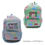 Mochila Para Nena Espalda Escolar Portanotebook + Peluche